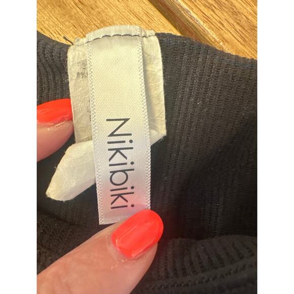 Nikibiki Sleeveless top one size black ribbed - Picture 2 of 4